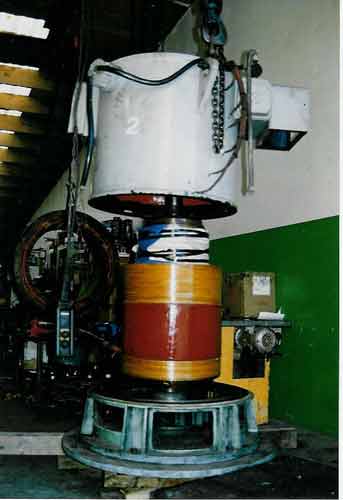 Sewage pump ready for rewound and service
