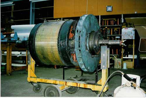 Slip ring rotor awaiting repair